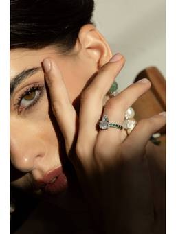 PRATA - Nina Gem Green Ring