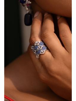 PRATA - Obsidian Blue Ring