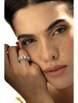 PRATA - Walda Cushion White Ring