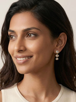 PRATA - Axis Drop White Earrings