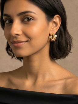 PRATA - Orbit Wrap White Studs Earrings