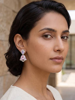 PRATA - Petal Blush Drops Pink Earrings