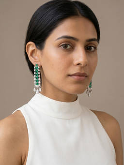 PRATA - Axiom Drop Green Earrings