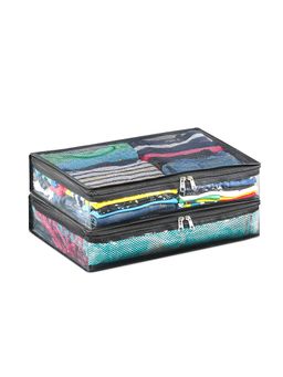 Kuber Industries - Black Pvc 3 Inch Saree & Garment Storage Bag (Pack Of 2)