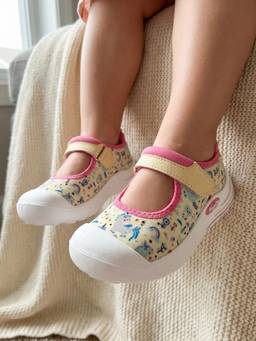 Hopits - Easyflex Mary Janes Lavender Unicorn Print Ballerina Girls