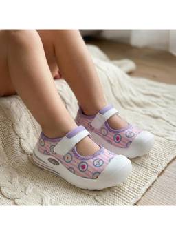 Hopits - Easyflex Mary Janes Pink Strawberry Print Ballerina