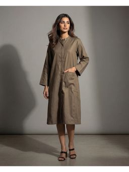 House of Bindiya - Dark Roast - Brown Corduroy Dress