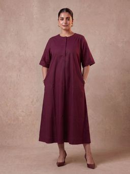 House of Bindiya - Maroon Handed - Midi Dress