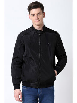 Peter England - Men Black Solid Casual Jacket
