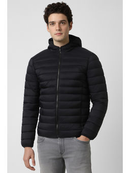 Peter England - Men Black Solid Casual Jacket