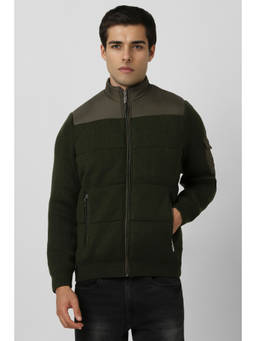 Van Heusen - Men Olive Colorblock Casual Jacket