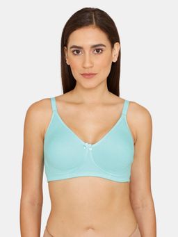 Zivame - Basics Double Layered Non Wired 3-4th Coverage Bra - Florida Key - Blue