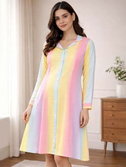 MomToBe - Striped Gradient Print Maternity Dress