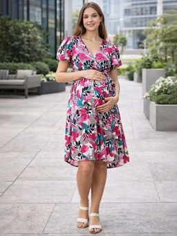 MomToBe - Floral Print Maternity Dress