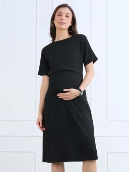 MomToBe - Maternity Black Bodycon Dress