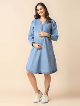 MomToBe - Womens Maternity Denim Dress