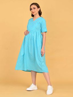 The Mom Store - Aquamarine Affair Maternity and Nursing Dress