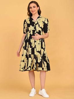 The Mom Store - Ebony Petal Maternity and Nursing Dress