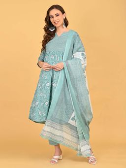 The Mom Store - Mintsaheli Maternity And Nursing Kurta & Pant With Dupatta (Set of 3)