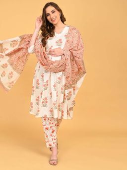 The Mom Store - Sukoon Ensemble Maternity And Nursing Kurta & Pant With Dupatta (Set of 3)