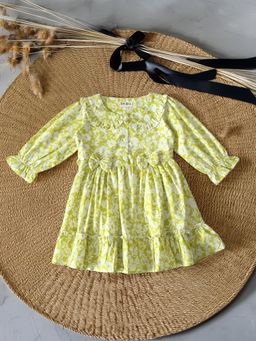 Bella Moda - Green Cotton Floral Dress