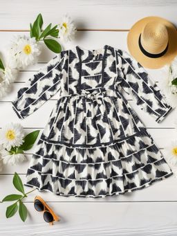 Bella Moda - Black Cotton Printed Dress