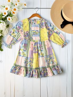 Bella Moda - Multi-Color Cotton Floral Dress
