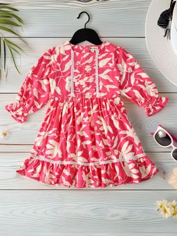 Bella Moda - Pink Cotton Printed Dress