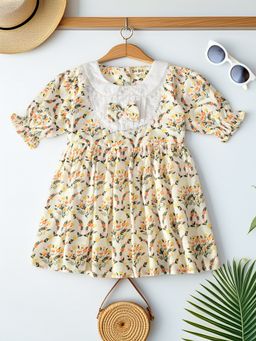 Bella Moda - Multi-Color Cotton Floral Dress