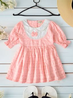 Bella Moda - Pink Cotton Textured Dress