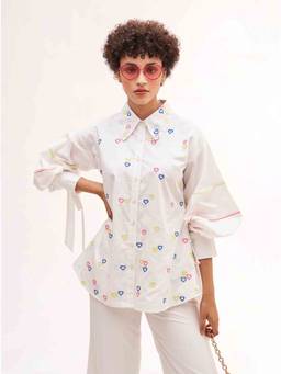 Our Love - Bae White Embroidered Shirt