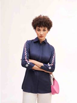 Our Love - Almos Navy Embroidered Shirt