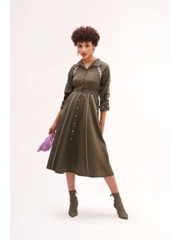 Our Love - Beloved Army Green Midi Dress