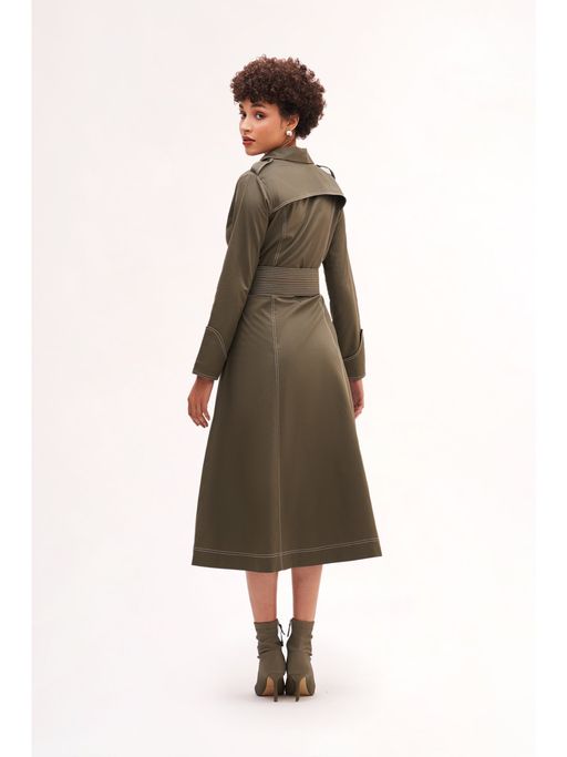 green emerald velvet dress Maxi Trench Dress