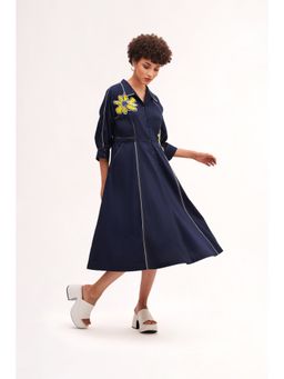 Our Love - Banana Navy Midi Dress