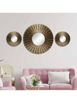 HomeTown - Mirage Sunburst Decorative Mirrors Dia in Gold (Set of 3)