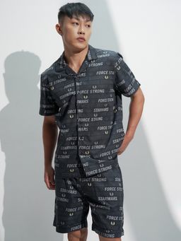 HIGHLANDER - Men Star Wars Printed Cotton Shirt With Shorts (Set of 2)