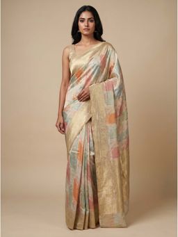 Dress & Dazzle - Multi-Color Rangkaat Saree with Unstitched Blouse