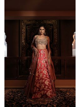 Vana Ethnics - Gajji Silk Sequins Embellished Choli And Lehenga With Dupatta