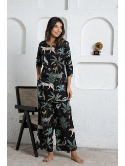 Gahan - Bold & Chic Trendy Black Animal Print Cotton Dream Co-Ord (Set of 2)