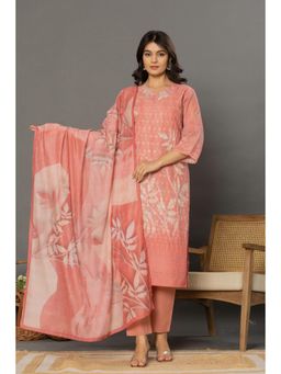 Gahan - Peach Schiffli Embroidered Straight Kurta and Pant with Dupatta (Set of 3)