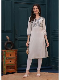 Gahan - Womens Grey Viscose Rayon Fabric Kurta