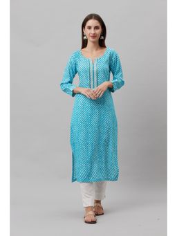Gahan - Womens Blue Cotton Blend Fabric Kurta