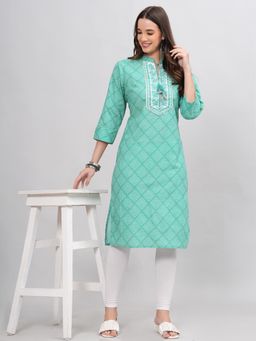 Gahan - Womens Light Blue Cotton Blend Fabric Kurta
