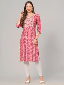 Gahan - Womens Red Pure Cotton Fabric Kurta