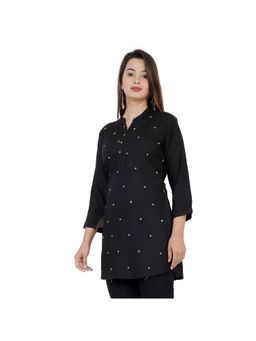 Gahan - Womens Black Viscose Rayon Fabric Kurti