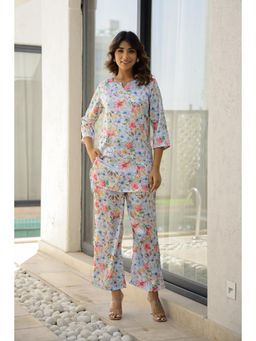 Gahan - Womens Floral Cotton Satin Soft & Stylish Co-Ord (Set of 2)