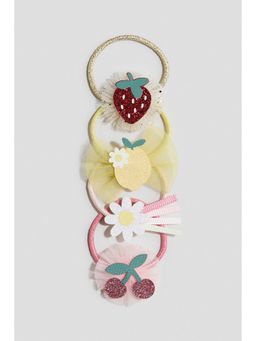 H&M - Girls Pink 4-Pack AppliquD Hair Ties