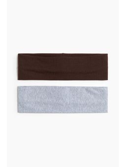H&M - Women Brown 2-Pack Jersey Hairbands