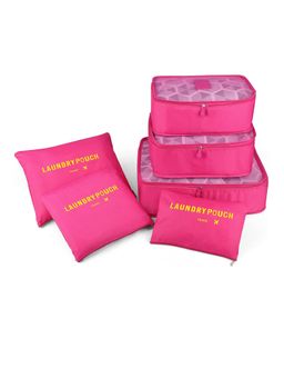 House of Quirk - Packing Cubes for Travel Organizer Bags Set of 6 (Dark Pink)